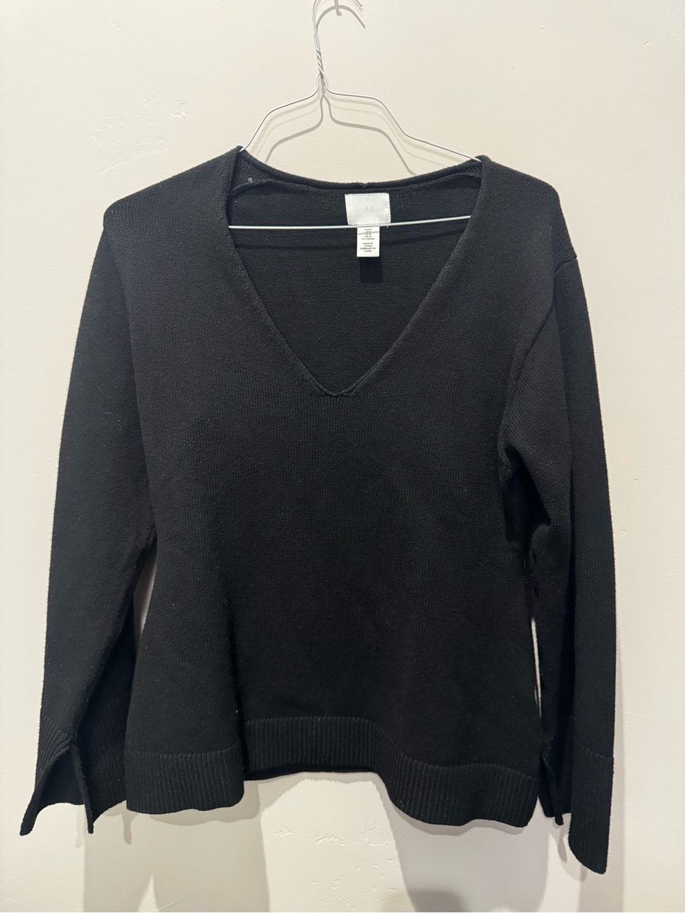 H&M Black V-Neck Knit Sweater